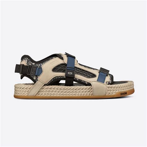 Dior Atlas Sandal Beige and Black Dior Oblique Jacquard with .